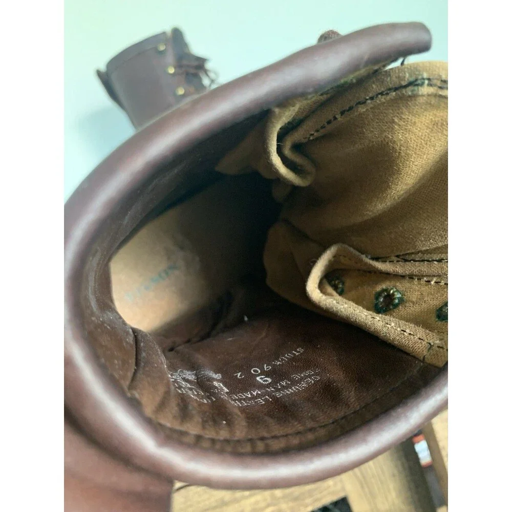 VTG Filson Highlander Brown Leather Hunting Boots Vibram Soles Made USA 9 D